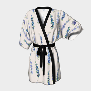 Kimono — Dancing Delphinium on Cream