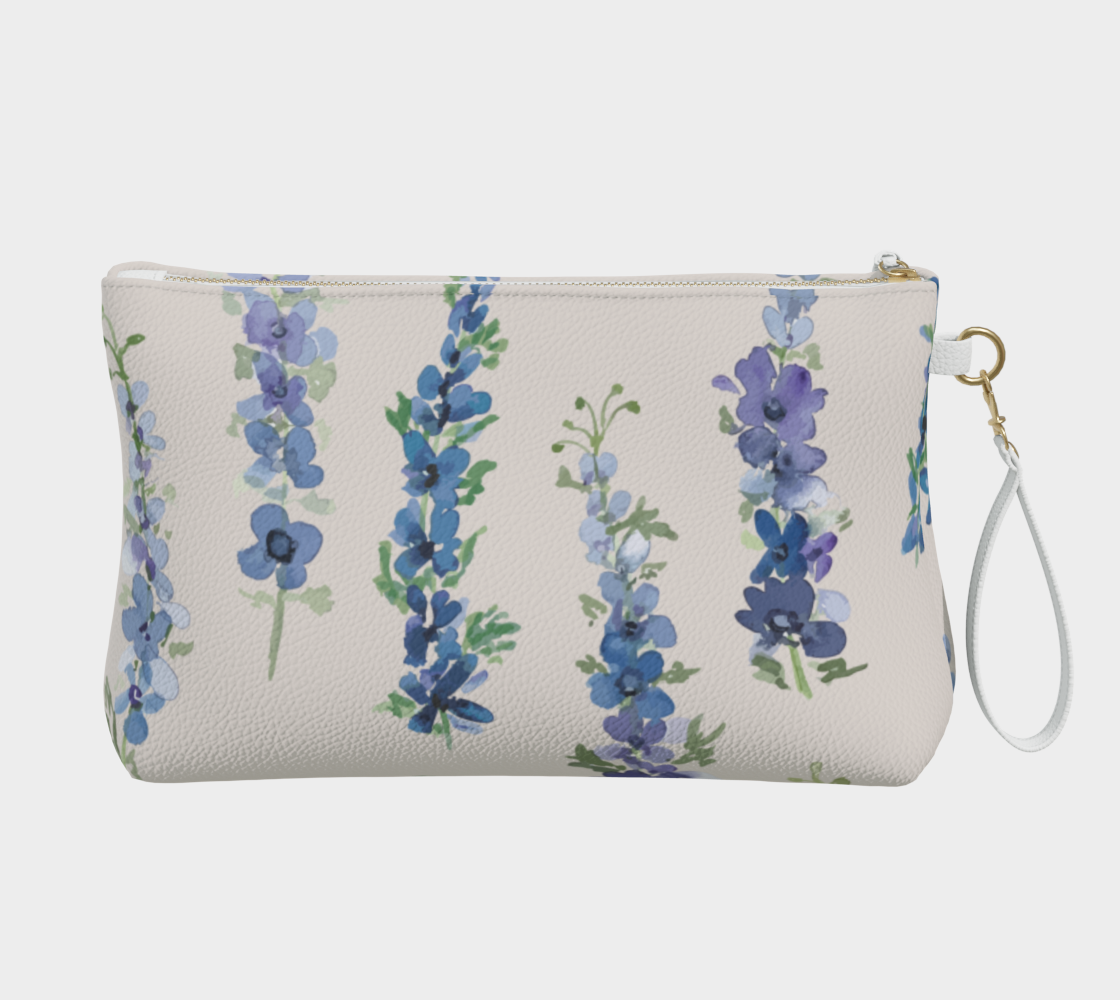 Vegan Leather Clutch & Makeup Bag – Delphinium Natural
