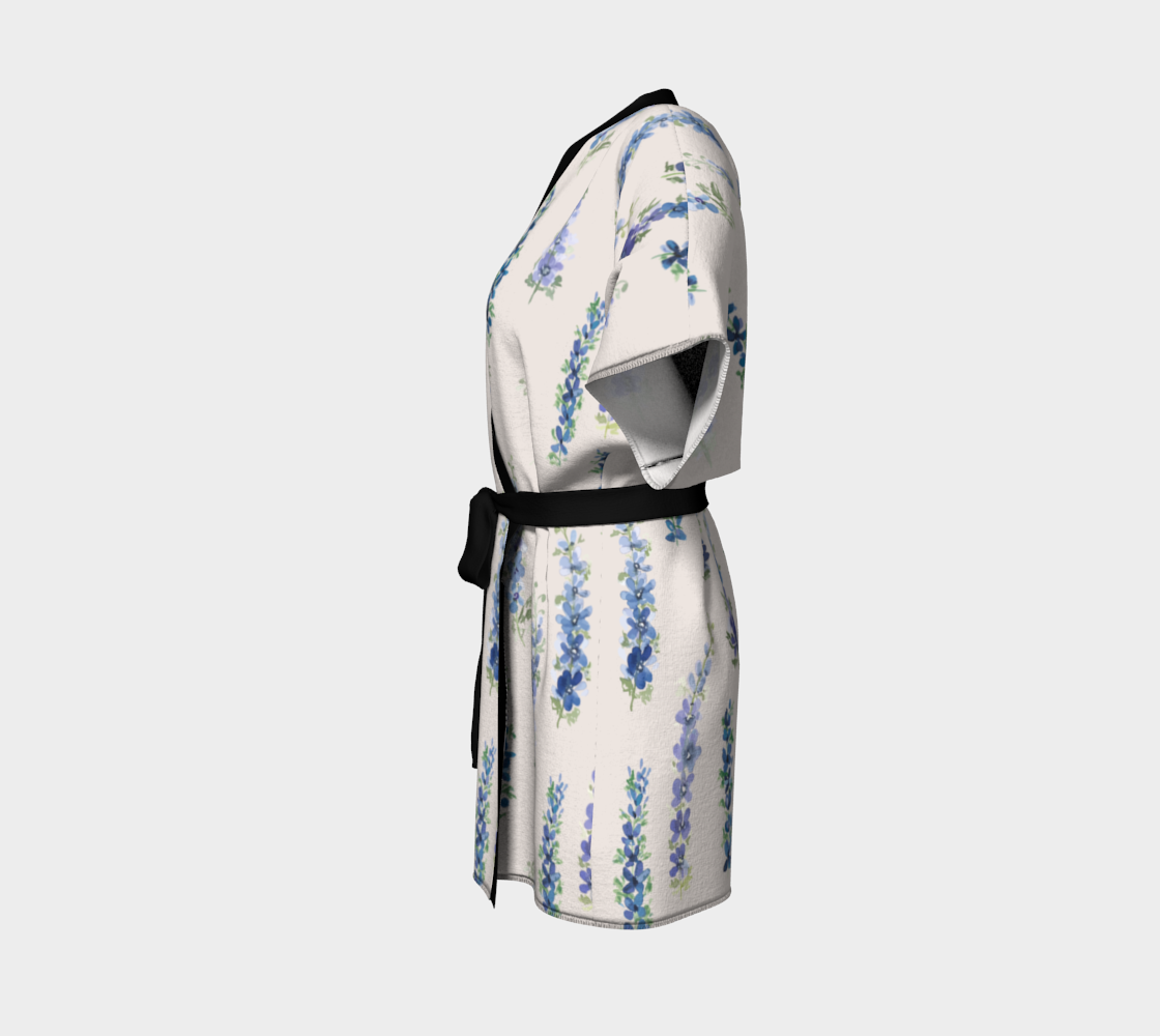 Kimono — Dancing Delphinium on Cream