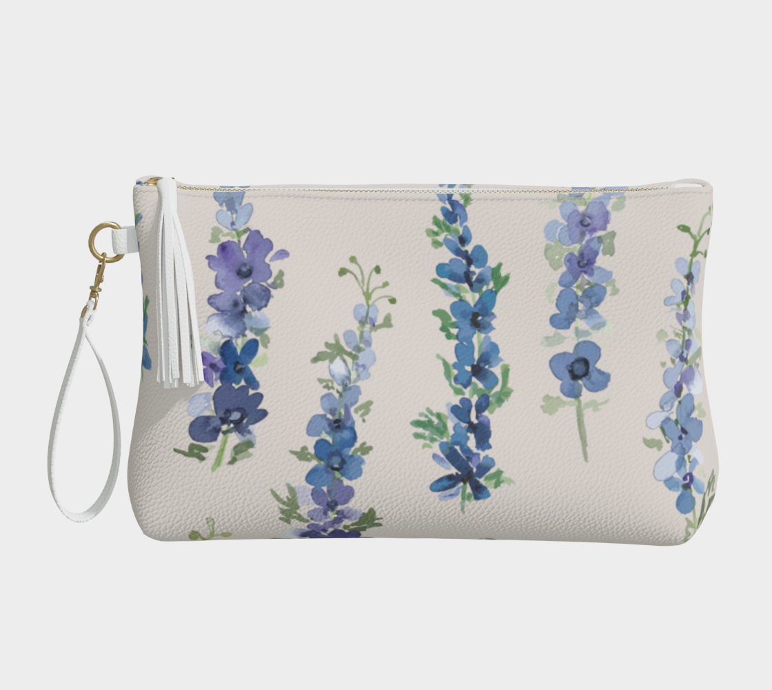 Vegan Leather Clutch & Makeup Bag – Delphinium Natural
