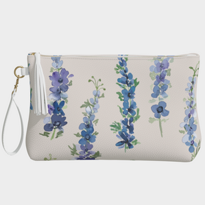 Vegan Leather Clutch & Makeup Bag – Delphinium Natural