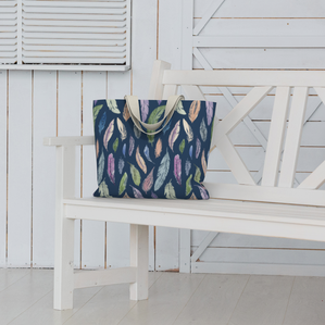 The Weekender Tote – Feathers on Navy