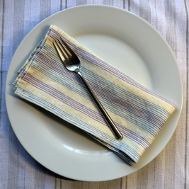 Hydrangea Stripes Linen Napkins