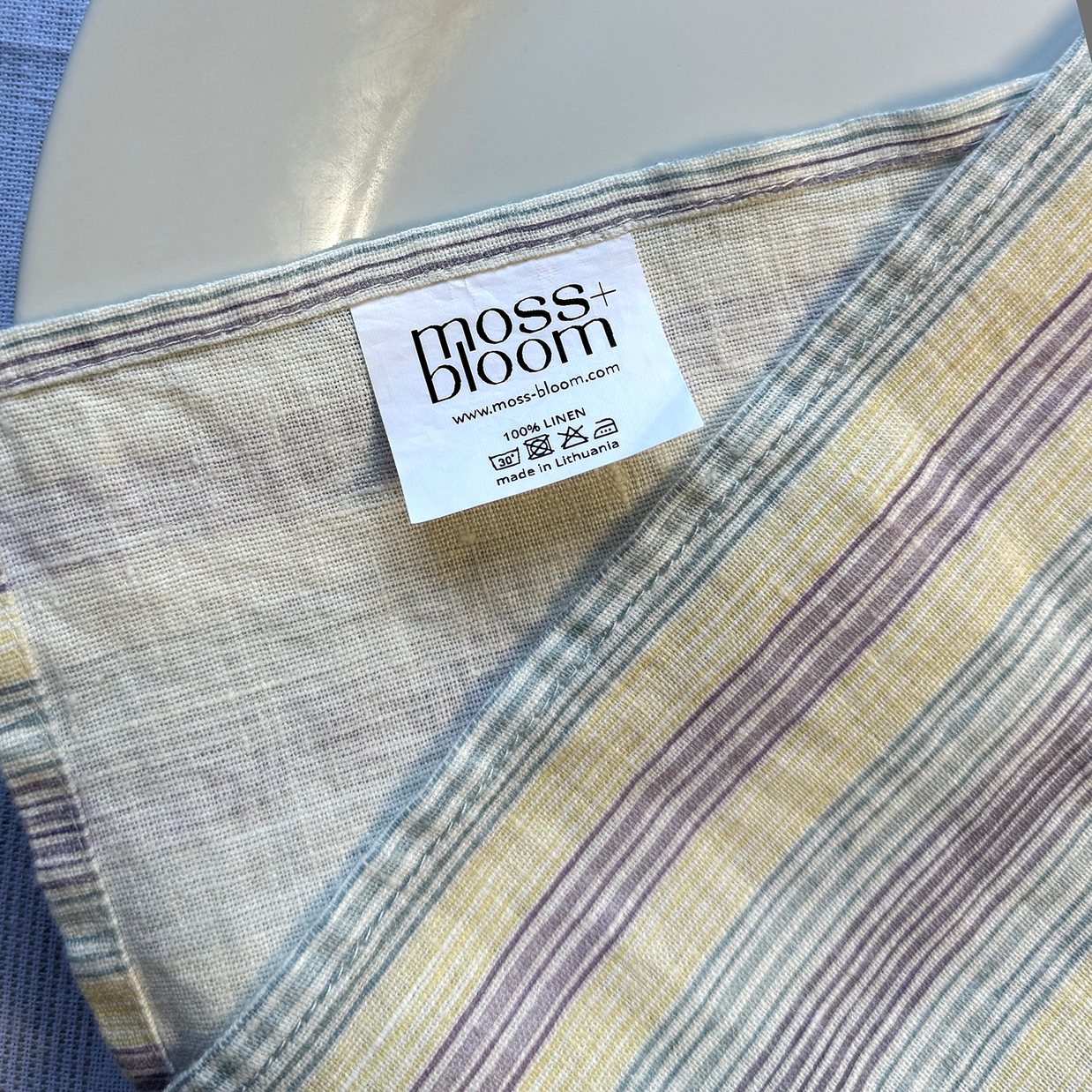 Hydrangea Stripes Linen Napkins