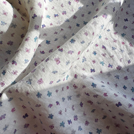 Mini Hydrangea Blossoms Linen Tea Towel