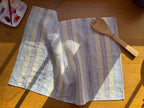 Hydrangea Light Stripes Linen Tea Towel