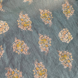 Golden Hydrangea Clusters Linen Tea Towel