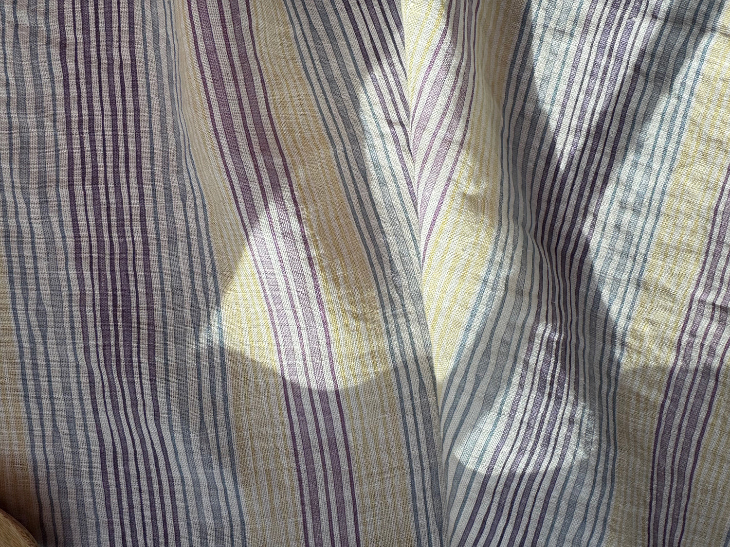 Hydrangea Light Stripes Linen Tea Towel