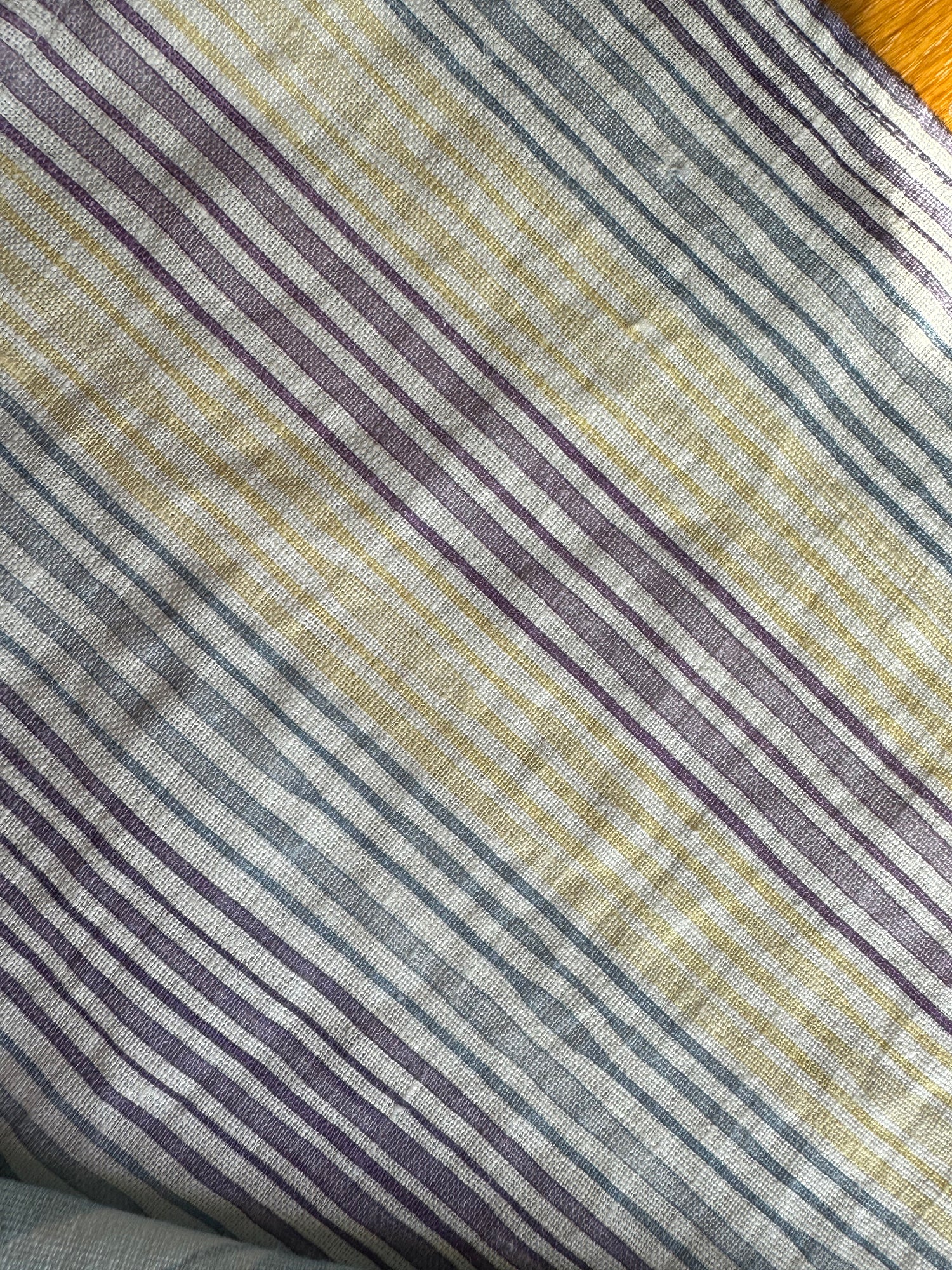 Hydrangea Light Stripes Linen Tea Towel