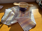 Hydrangea Light Stripes Linen Tea Towel