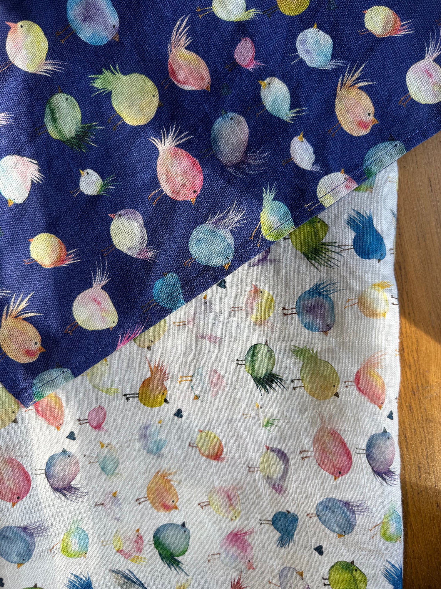 Floofy Bird Linen Tea Towel