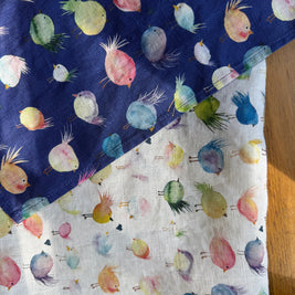 Floofy Bird Linen Tea Towel