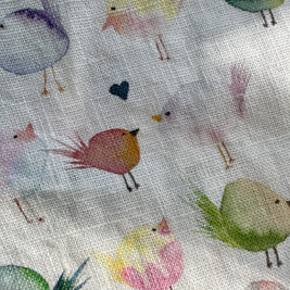 Floofy Bird Linen Tea Towel