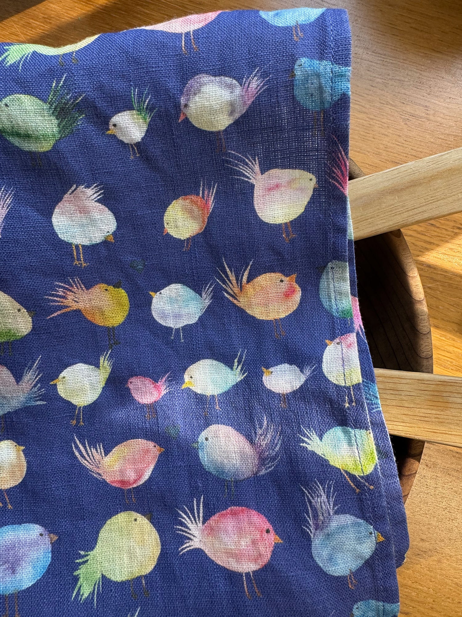 Floofy Bird Linen Tea Towel