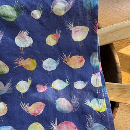 Floofy Bird Linen Tea Towel
