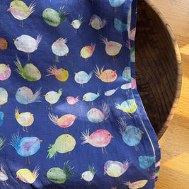 Floofy Bird Linen Tea Towel