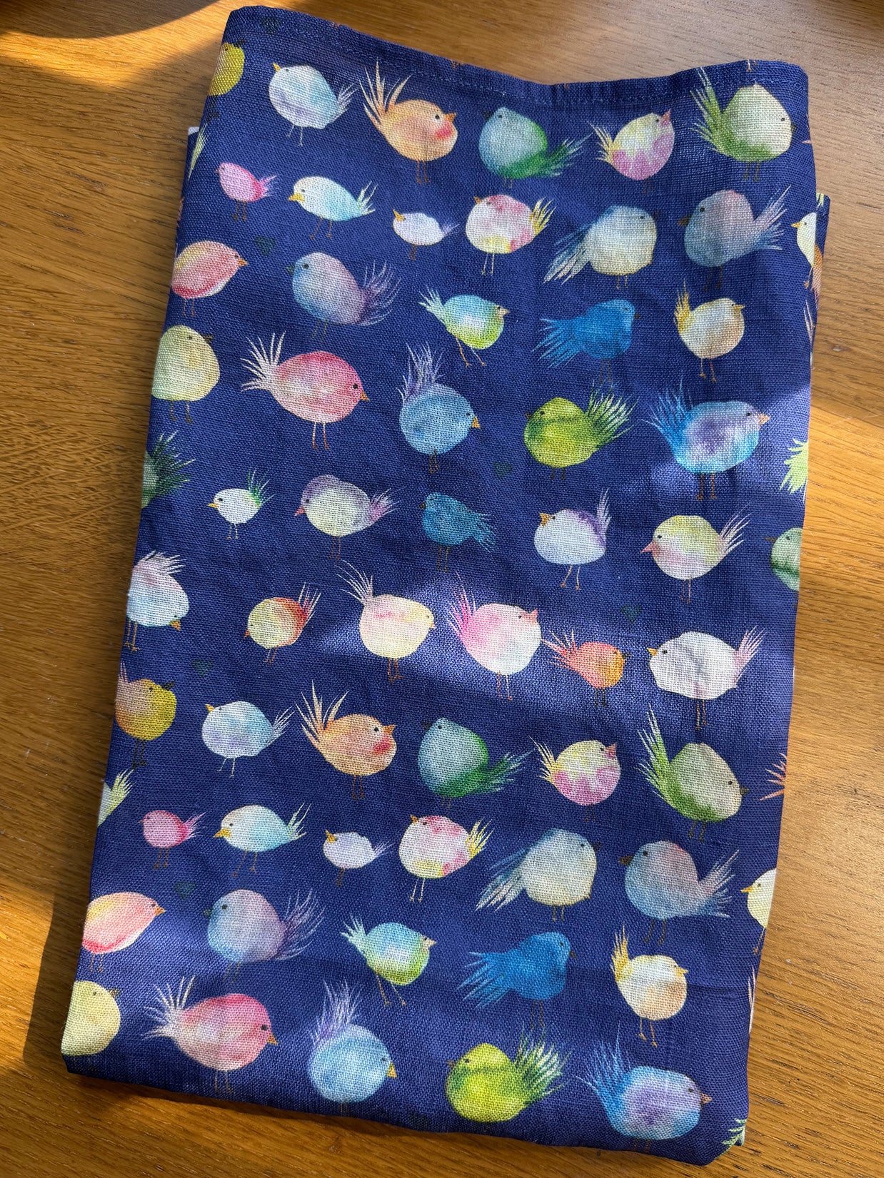 Floofy Bird Linen Tea Towel