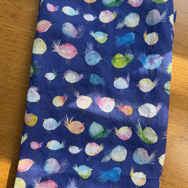 Floofy Bird Linen Tea Towel