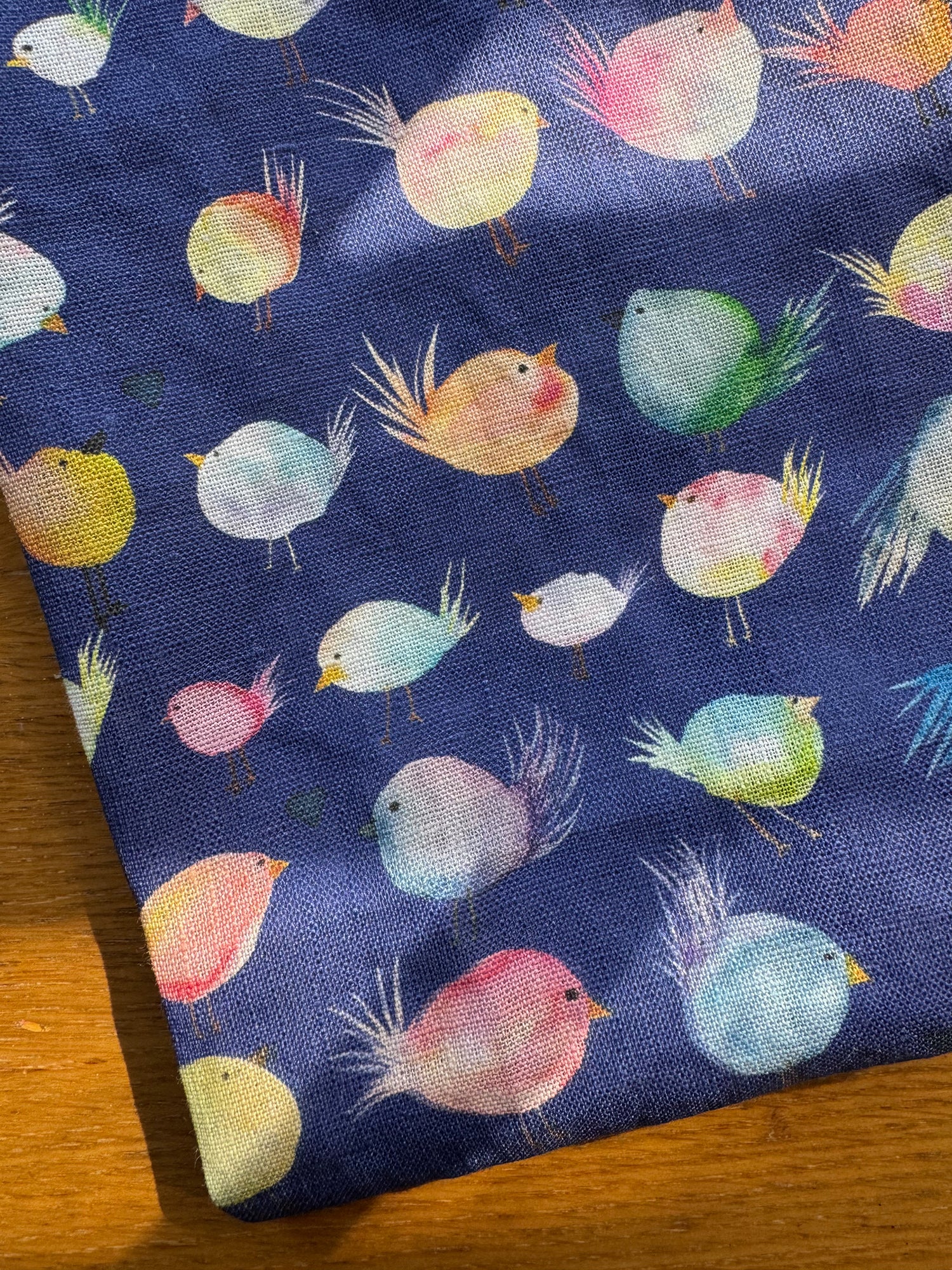 Floofy Bird Linen Tea Towel