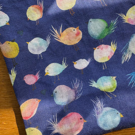 Floofy Bird Linen Tea Towel