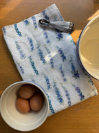 Dancing Delphinium Linen Tea Towel