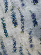 Dancing Delphinium Linen Tea Towel